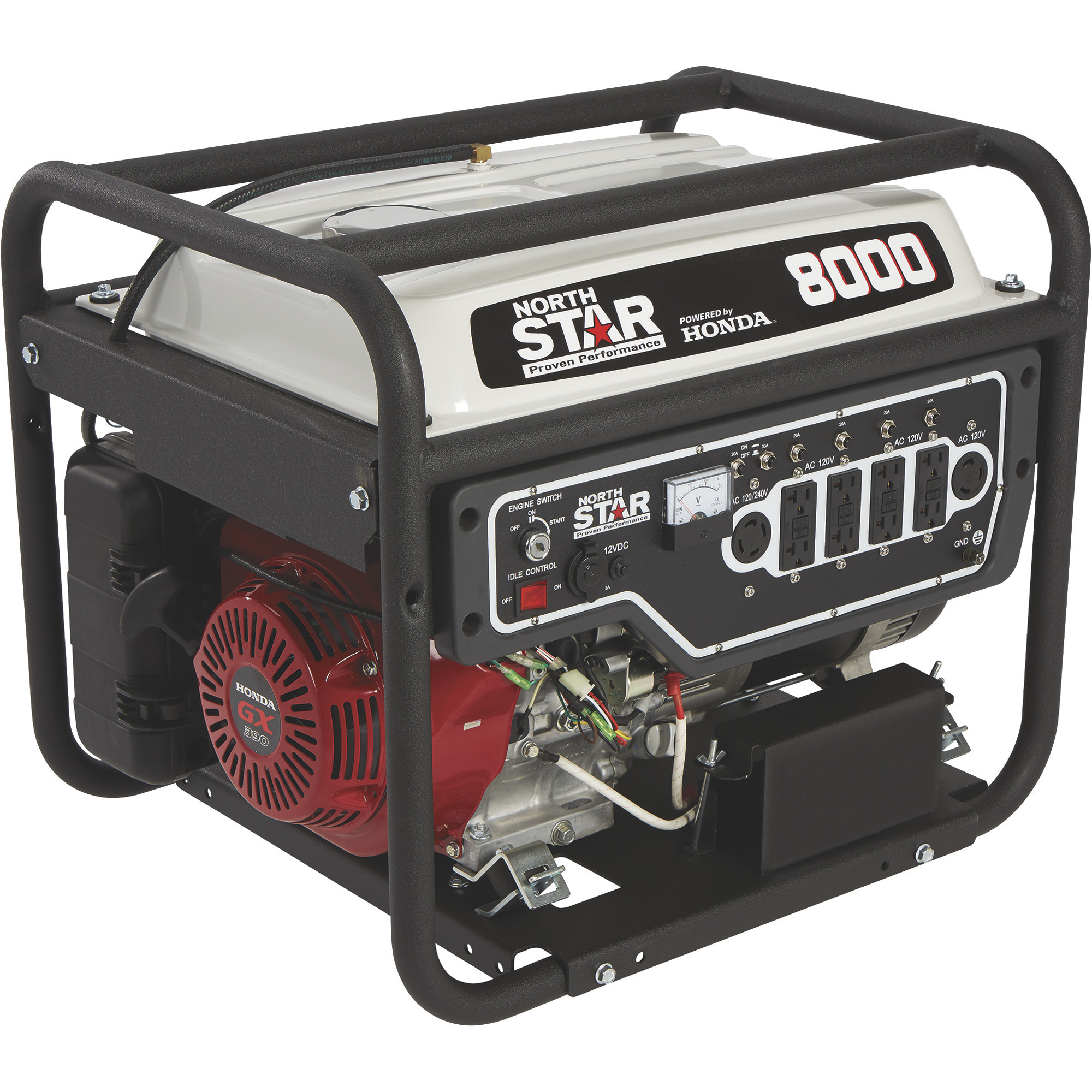 NorthStar Portable Generator with Honda GX390 Engine, 8000 Surge Watts, 6600 Rated Watts, Electric Start, CARB Compliant
